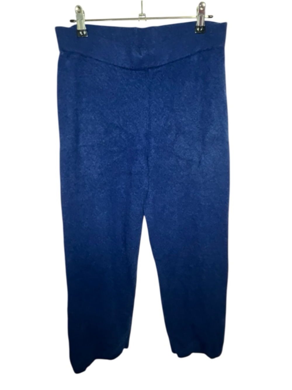 Neiman Marcus Blue 100% Cashmere Cropped Soft Stretchy Knit Pants